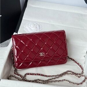 Chanel Burgundy Quilted Crossbody Bag